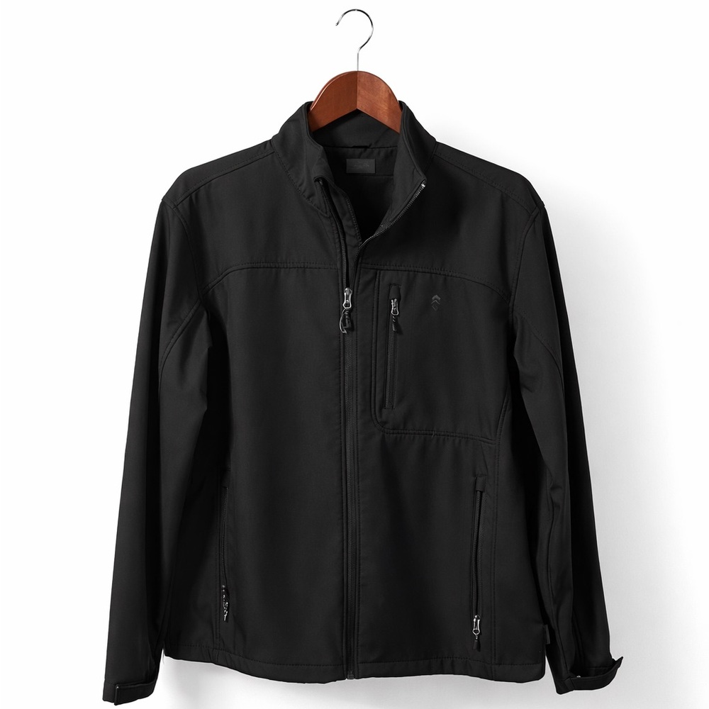 Free Country Men’s Black Softshell Jacket – Full Zip – Lightweight-Size Large